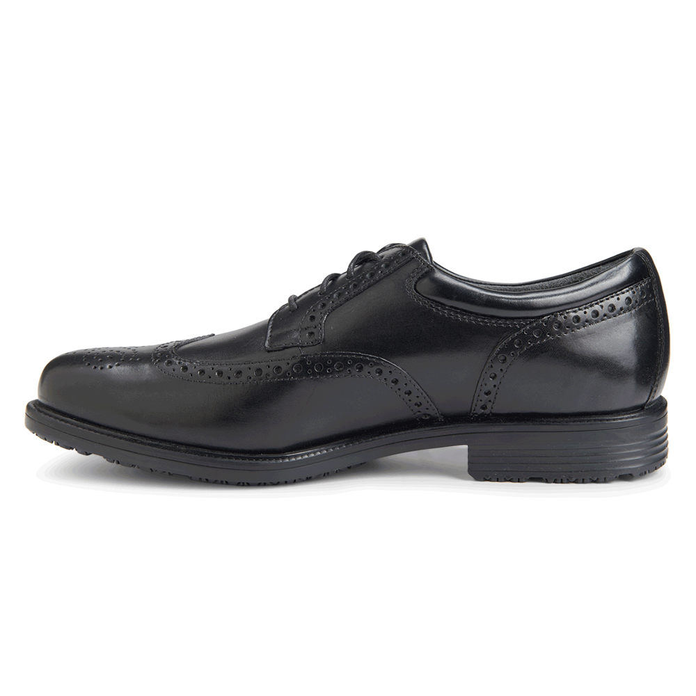 Rockport Dress Shoes For Mens Black - Lead the Pack Waterproof Wingtip - YW3106859